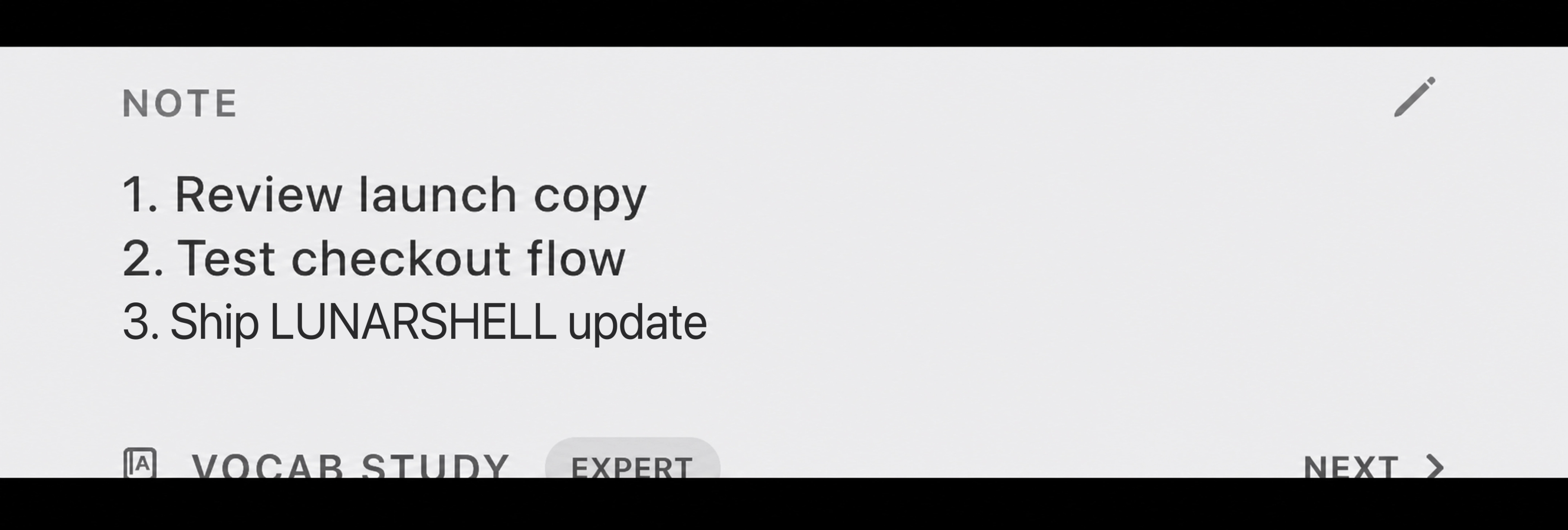 Editable LunarShell desktop note with neutral demo copy