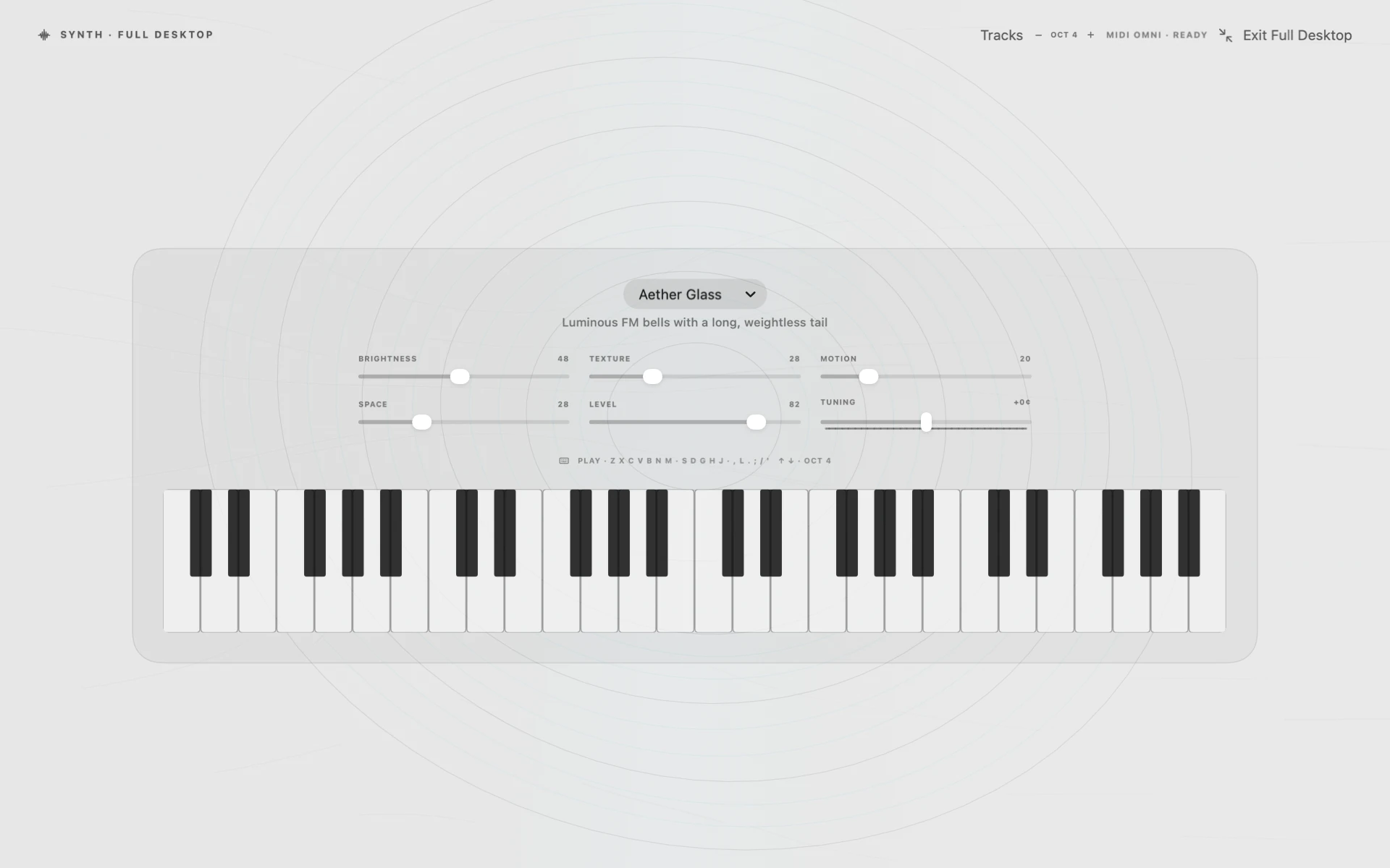 Synth in LunarShell’s full desktop view